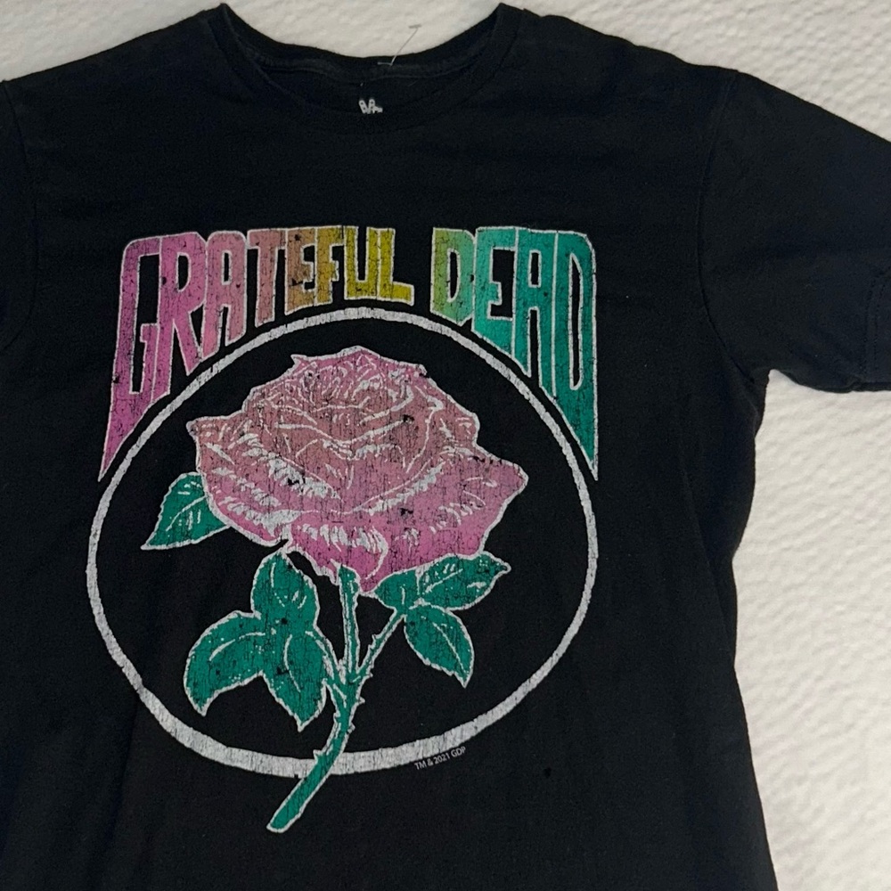 Grateful Dead t-shirt Junk Food Clothing tee rose print women’s XS nwot cotton